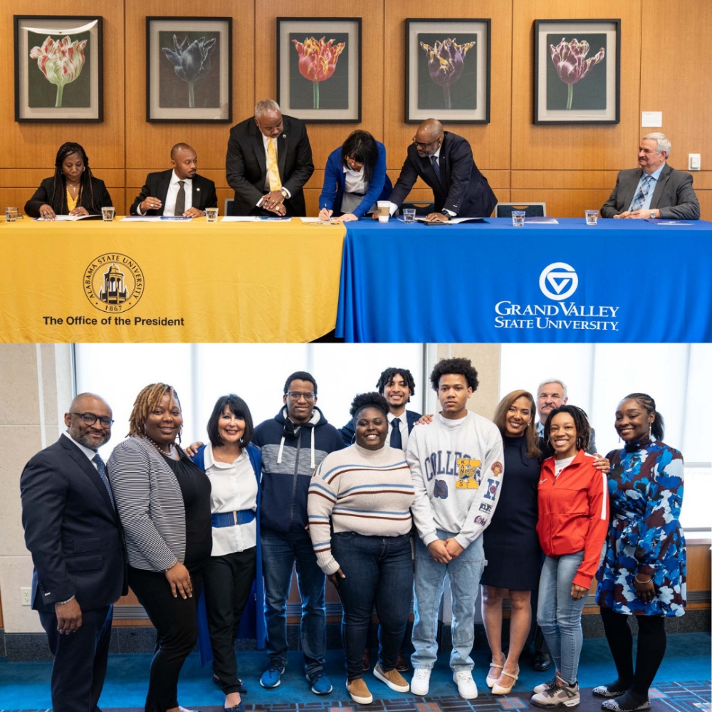 Leaders from GVSU, Alabama State Sign Articulation Agreement